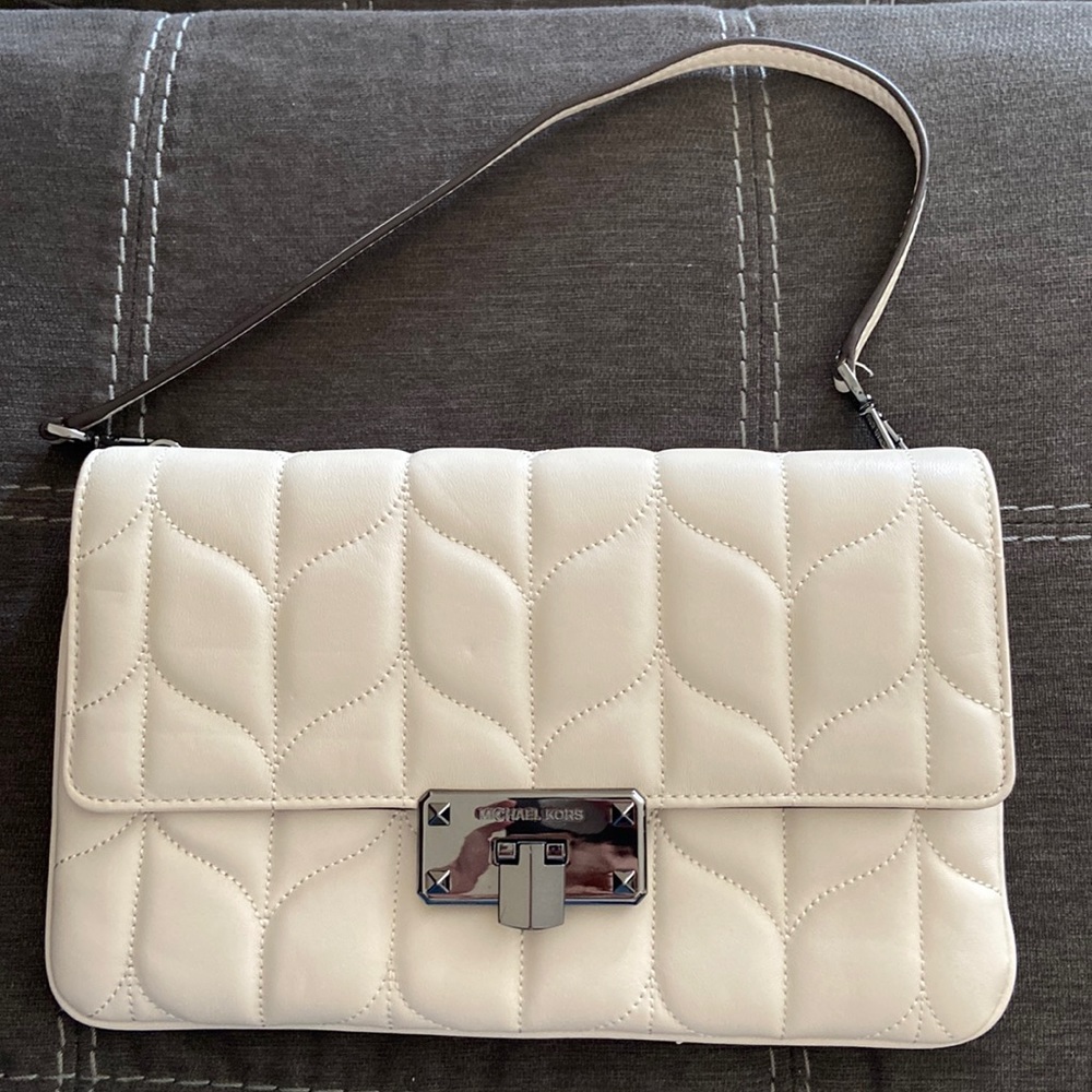 MK Vanilla Leather Clutch